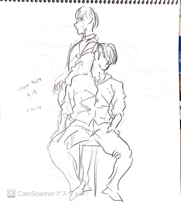 30秒って全然描けないですね?
明日で1日30枚クロッキーチャレンジ終わりです
 #1日30枚クロッキーできたらええな 