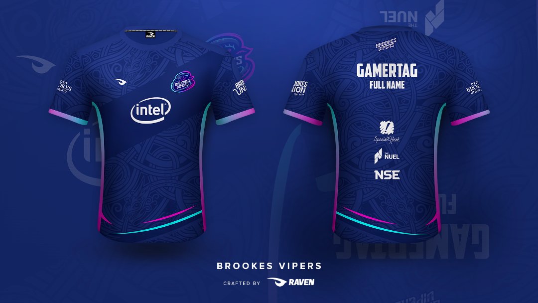 BrookesGaming's tweet photo. The Brookes Vipers have been given a fresh face to compete in @theNUEL and @nse_gg this year!
🔥Check out our new kit and logo below!🔥 https://t.co/EGSdq1e5hp