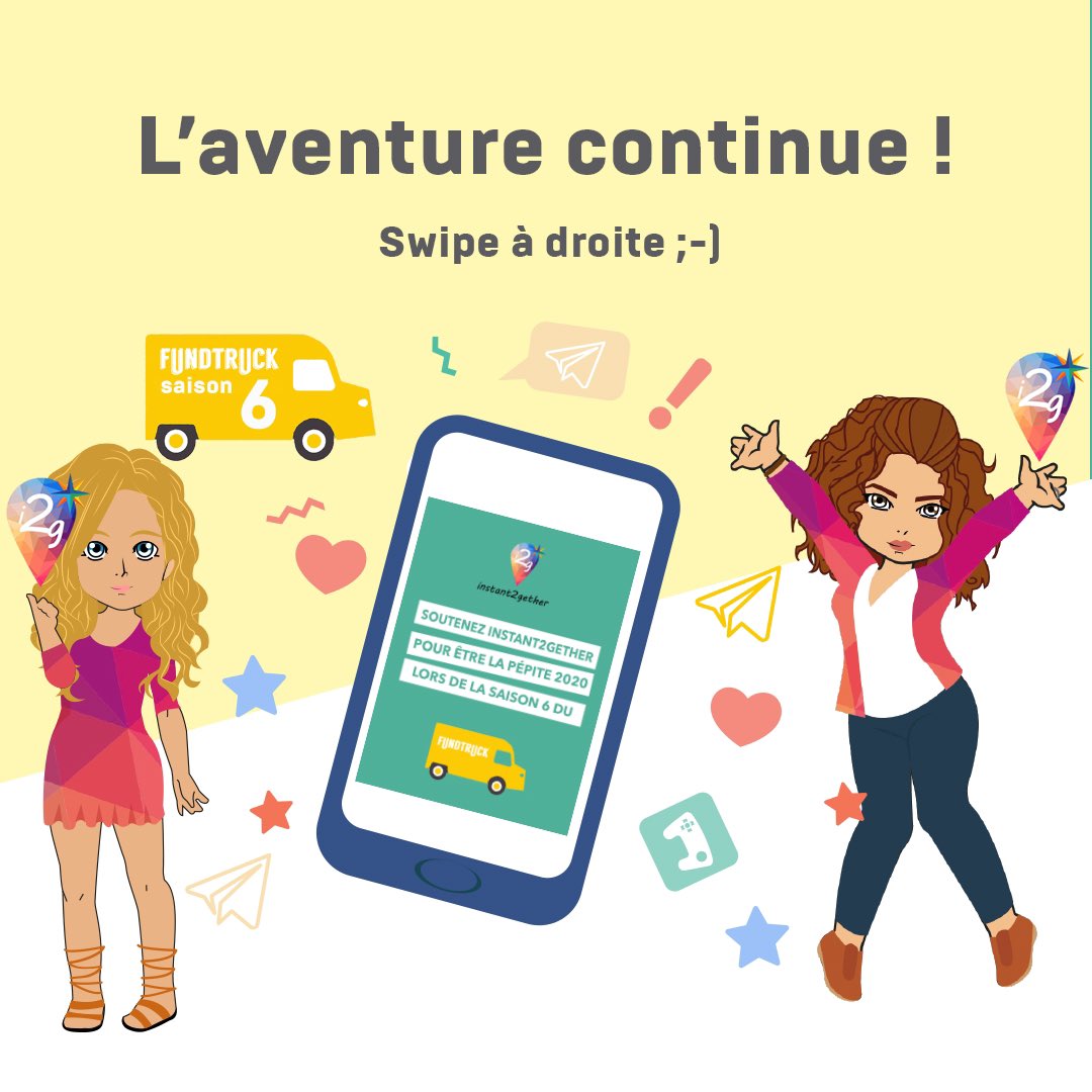 instant2gether's tweet photo. L’aventure continue! Votez pour notre Start-up #i2g ici : https://t.co/nRlUdhNzaE #startup
 #fundtruck #raisingfunds #leveedefonds #economiecirculaire #data4good #timewellspent #ethical #localfirst #local #emojis #ceslasvegas #aventure #entreprener #womeninbusiness #womenintech https://t.co/r1V7YSGoUy