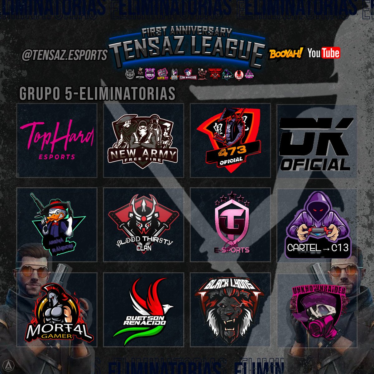 TensaZ_eSports's tweet photo. Estos son los primeros 4 grupos que estarán presentes en el torneo de #FREEFIRE ¡ ANIVERSARIO DE TENSA ZANGETSU!
League 💥
Los primeros 4 grupos se estarán enfrentando a las 5pm hora de Costa Rica // 6pm hora Mexico -Colombia
#Gotensa #FeelThiSword #ANIVERSARIOTENSAZ https://t.co/C1SWTZY5Bv