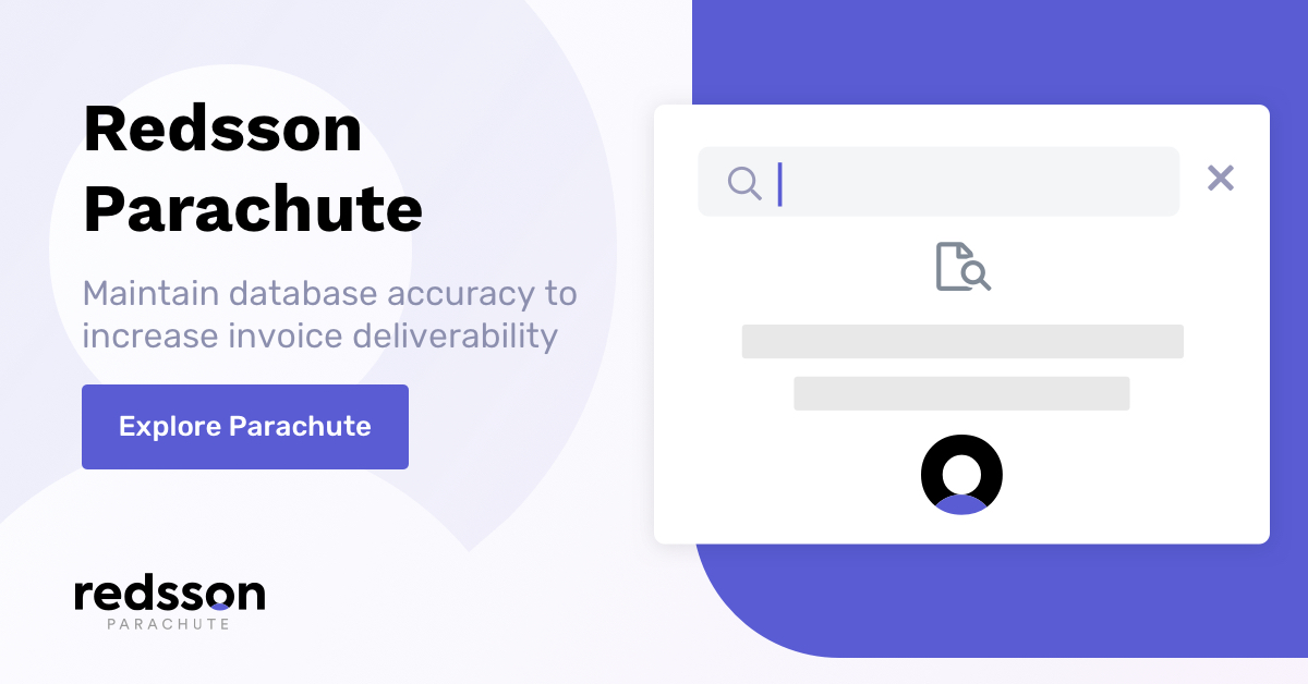 Redsson's tweet photo. Looking to increase your invoice deliverability? Keep your #database accurate, up-to-date, and complete with Redsson’s go-to resource for easy access to #PublicRecords. Explore Parachute: https://t.co/rpnrgD3WW5 https://t.co/PEcRsbzFy5