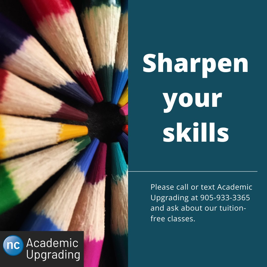 NC_CES's tweet photo. Call or text Academic Upgrading for information about tuition free classes! 📚🤗 

#niagaracollege #education #school #postsecondary #academicupgrading https://t.co/JQd8Tk1QAZ