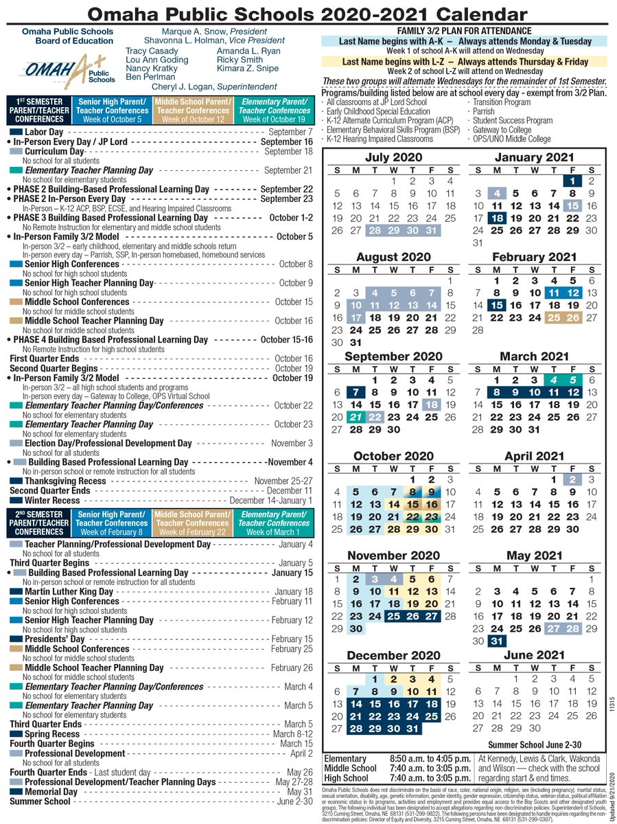 Ops 2022 Calendar Omaha Public Schools On Twitter: "Ops Families Here Is The Updated Calendar  For The 2020-21 School Year. Https://T.co/Zad3Qx72Rv" / Twitter