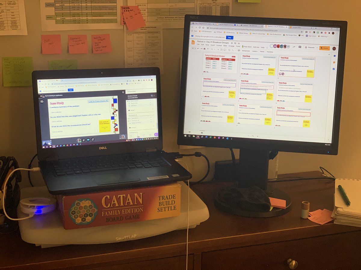 kilmerlibrary's tweet photo. We’re talking plagiarism and copyright infringement with Ms. Fox’s classes today! Looks a bit different than a library full of kids but everyone is thinking and sharing! #ourkms #schoollibrarylife https://t.co/q8htmYJZ9N