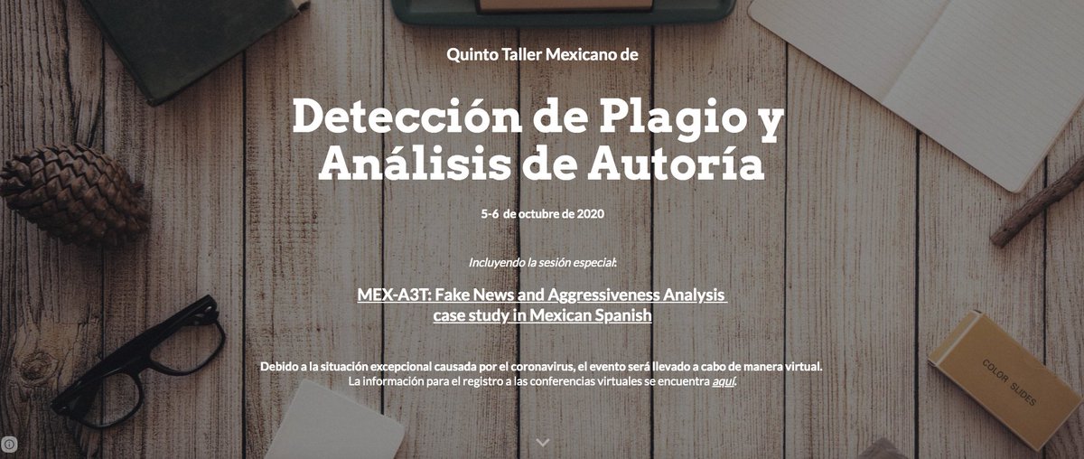 5o Taller Mexicano de Detección de Plagio y Análisis de Autoría. 
🗓️ 5 y 6 de octubre.
Organizan el #INAOE, el <a href="/cimatoficial/">CIMAT</a> y el <a href="/IIMAS_UNAM/">IIMAS</a>.
➡️ inaoep.mx/noticias/?noti…
