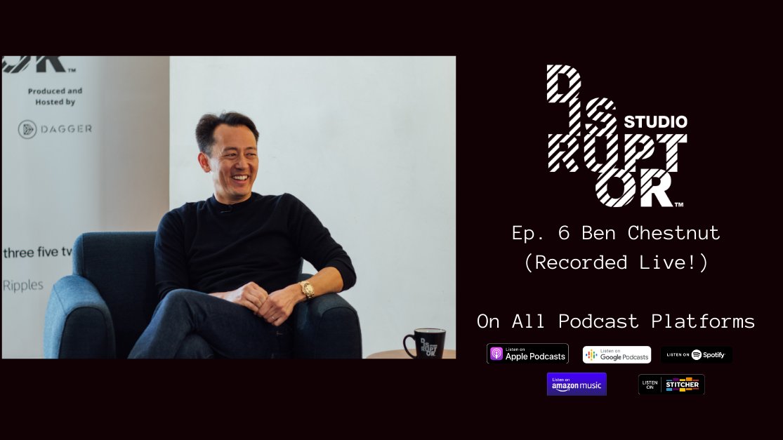 The #disruptorstudio with Mailchimp co-founder and CEO 
 Ben Chestnut is now available on Apple (apple.co/3jf8elc) and all podcast platforms.

Download today!

#leadership #innovation #podcast #authentic