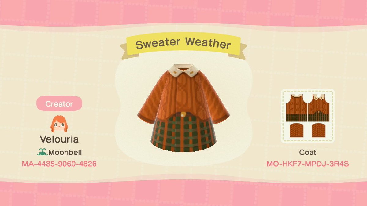 sappho_island's tweet photo. some cute custom designs for fall 🍎🍂 #ACNH  #AnimalCrossingNewHorizons  #acnhclothing #ACNHDesign #cottagecore #acnhcottagecore https://t.co/r5IFKjWAZ1