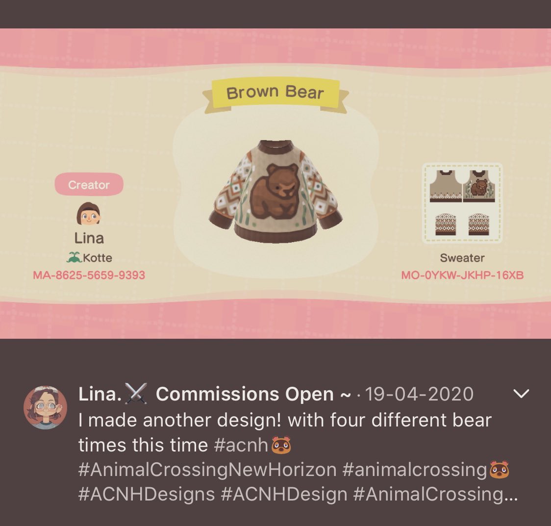 sappho_island's tweet photo. some cute custom designs for fall 🍎🍂 #ACNH  #AnimalCrossingNewHorizons  #acnhclothing #ACNHDesign #cottagecore #acnhcottagecore https://t.co/r5IFKjWAZ1