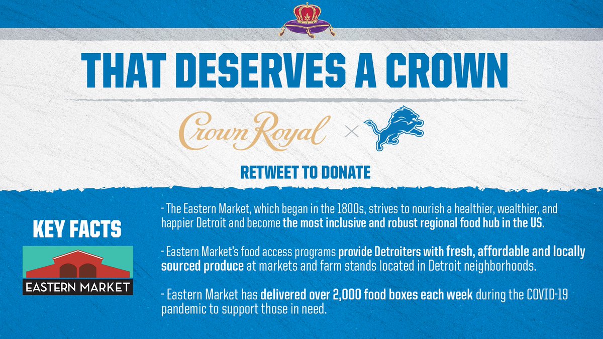 Lions's tweet photo. 🚨 RT to donate 🚨

For every RT we'll donate $5 to 
@EasternMarket up to $2,000‼️ https://t.co/FxWhkDUnvP