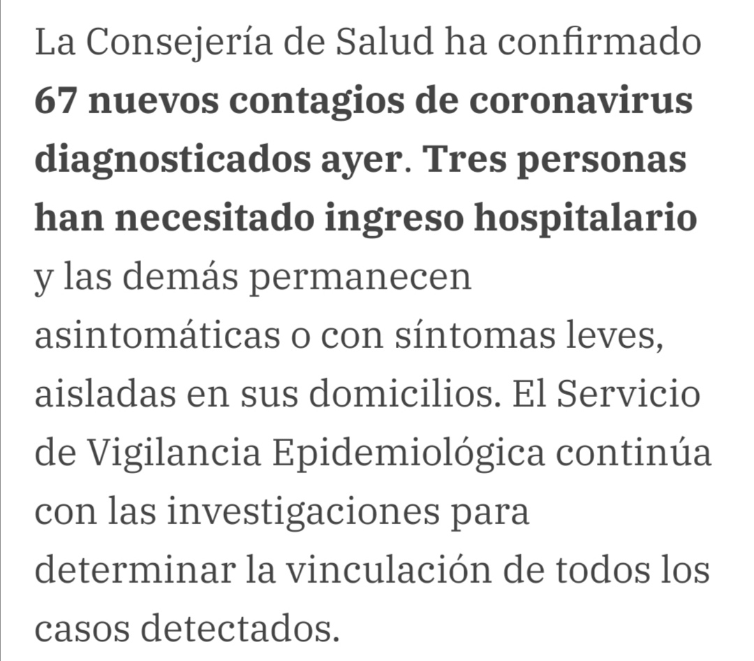 ⛔ BULO de <a href="/A3Noticias/">Antena 3 Noticias</a>. "Asturias es una isla en esta pandemia; en julio ni un contagio y en esta segunda ola 64 positivos de coronavirus".

❌ FALSO: Solo en las últimas 24 horas se han reportado 67 positivos, siete ingresos hospitalarios y otro en la UCI.