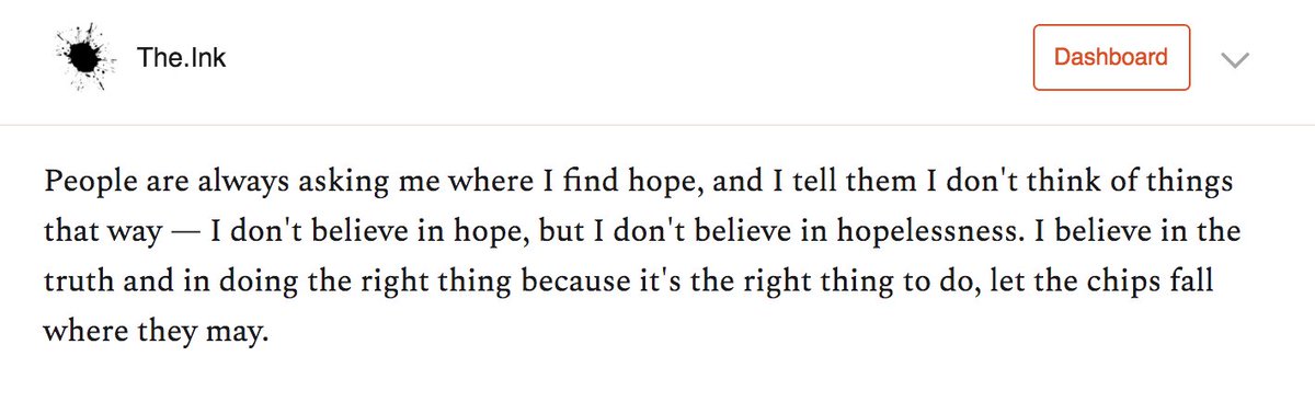 "I don't believe in hope, but I don't believe in hopelessness. I believe in the truth."And with that  @sarahkendzior went off into the night. https://the.ink/p/sarah-kendzior