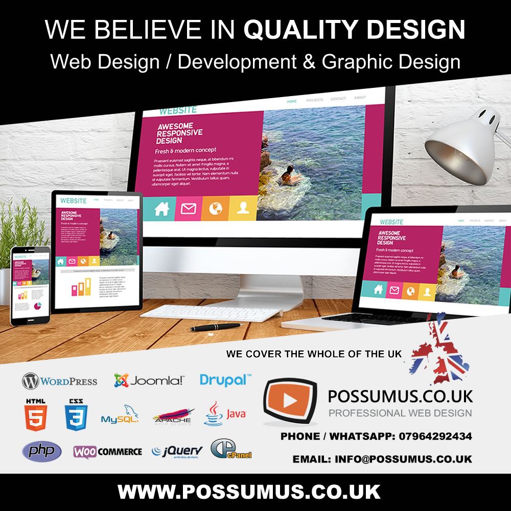 Professional Web design &amp; Development 👩🏽‍💻⁠
•⁠
•⁠
•⁠
•⁠
#websitedesign #webdesign #website #digitalmarketing #graphicdesign 
Affordable, responsive websites for start-ups, small, medium or larger businesses.⁠
⁠
See More @ possumus.co.uk