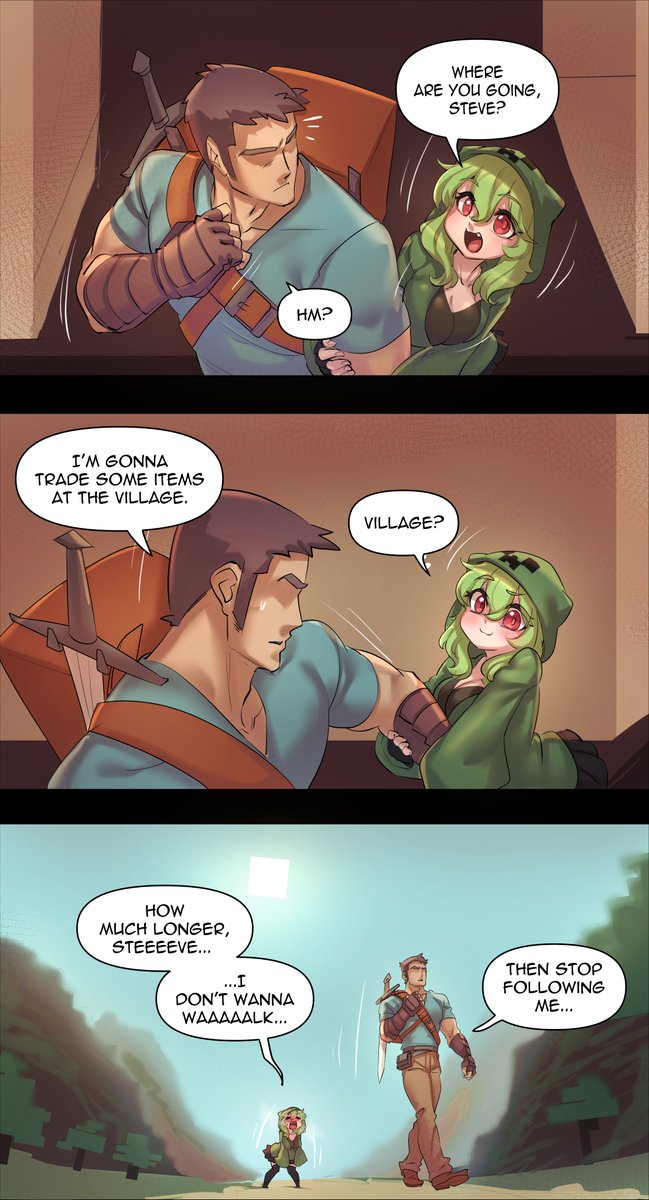 Creeper-Chan & Steve visits a village! ? 