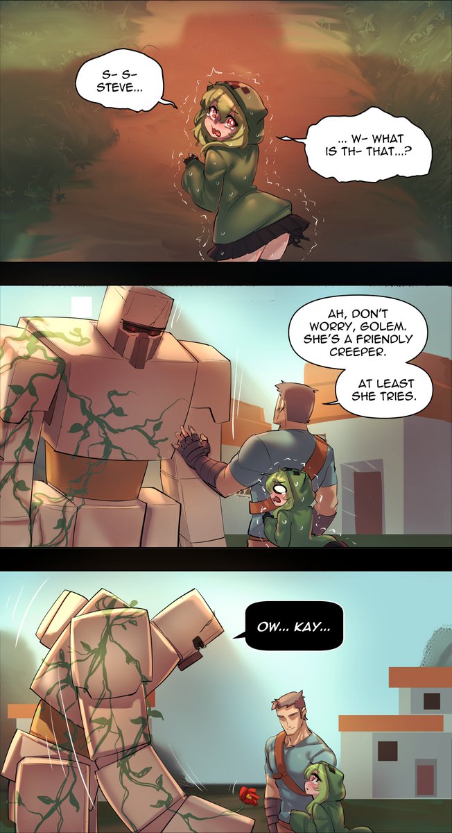 Creeper-Chan & Steve visits a village! ? 