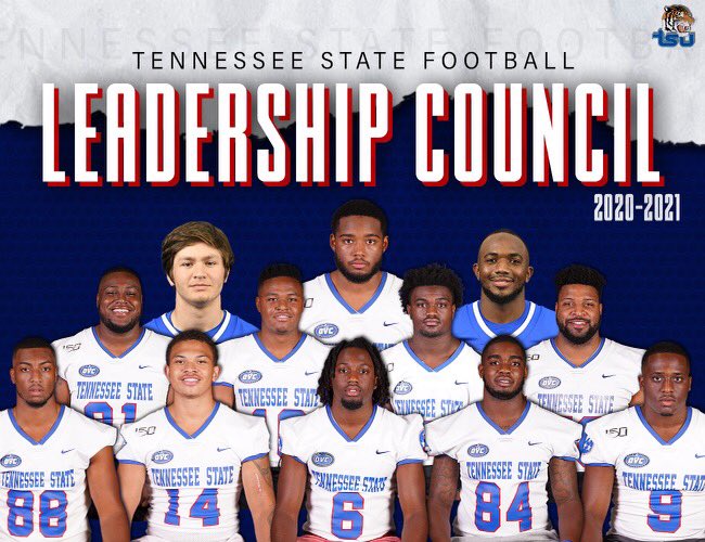 TSUTigersFB's tweet photo. Meet our 2020-21 Leadership Council!

🏈 Clint Dowty
🏈 Heath Williams
🏈 Da’Shon Davis
🏈 David Johnson
🏈 Dayron Johnson
🏈 Cam Durley
🏈 Joshua Trueheart
🏈 Jashun Bryant
🏈 Josh Green
🏈 Phillip Brown
🏈 James Green
🏈 Raymond Horton

#BigBlueRising https://t.co/SuxdWY7bMk