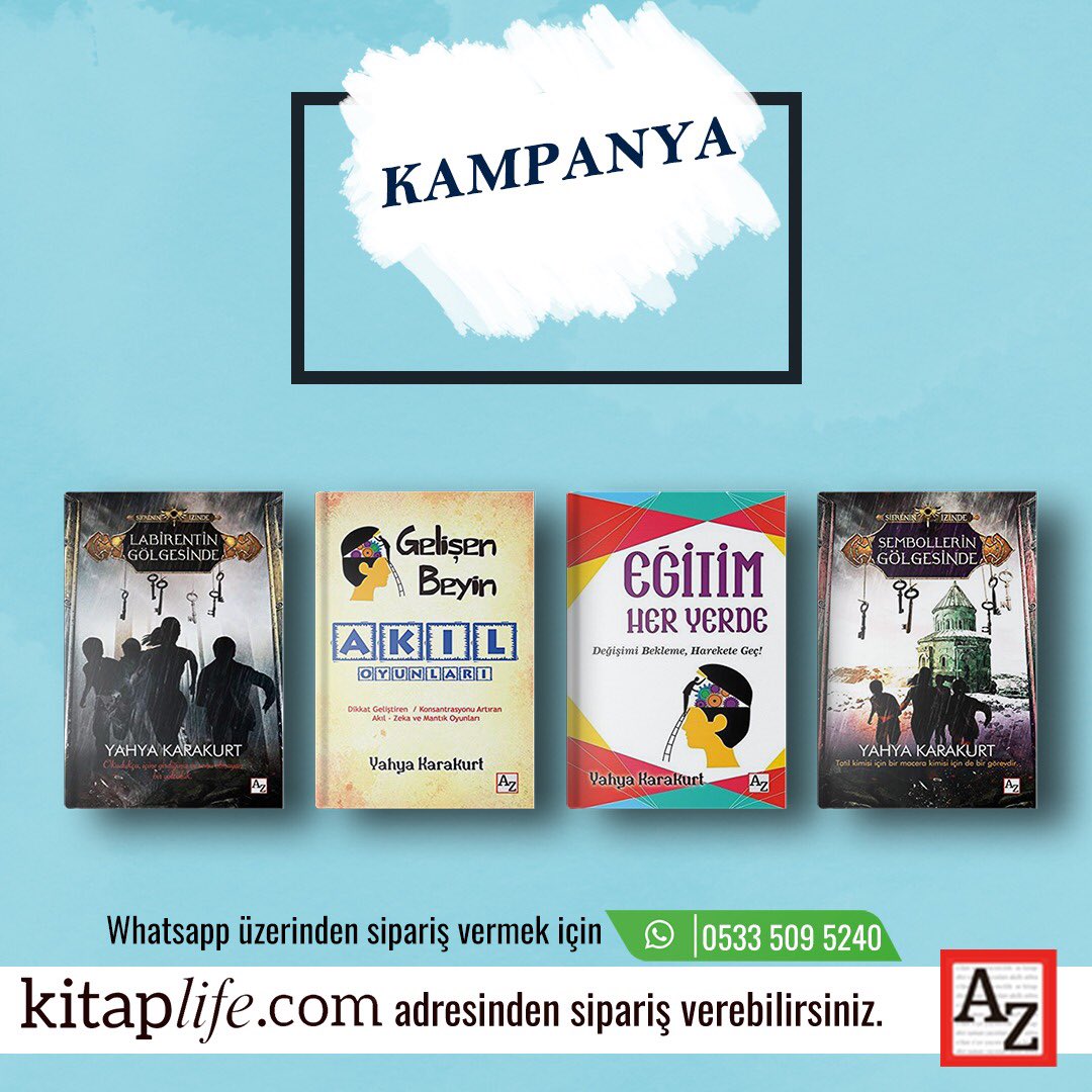 #tavsiyekitap 
#tavsiyekitaplar 
#azkitap
#kitaplife 
#kampanya 
#kitap
#kitaplar
#yahyakarakurt 
#yahyakarakurtkitapları 
#kitapönerisi #kitapönerileri #eğitimheryerde #gelişenbeyinakıloyunları #labirentingölgesinde #sembolleringölgesinde