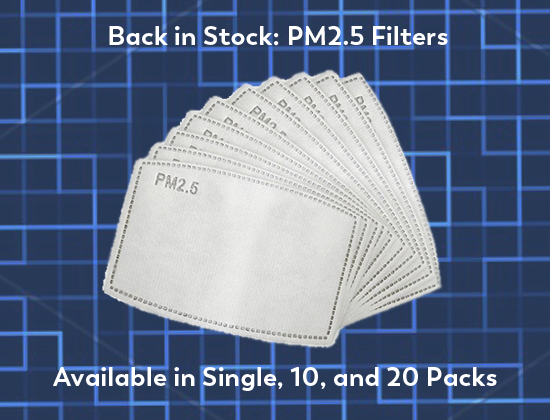 BACK IN STOCK: our PM2.5 Mask Filters are back in stock - order before they're gone again!