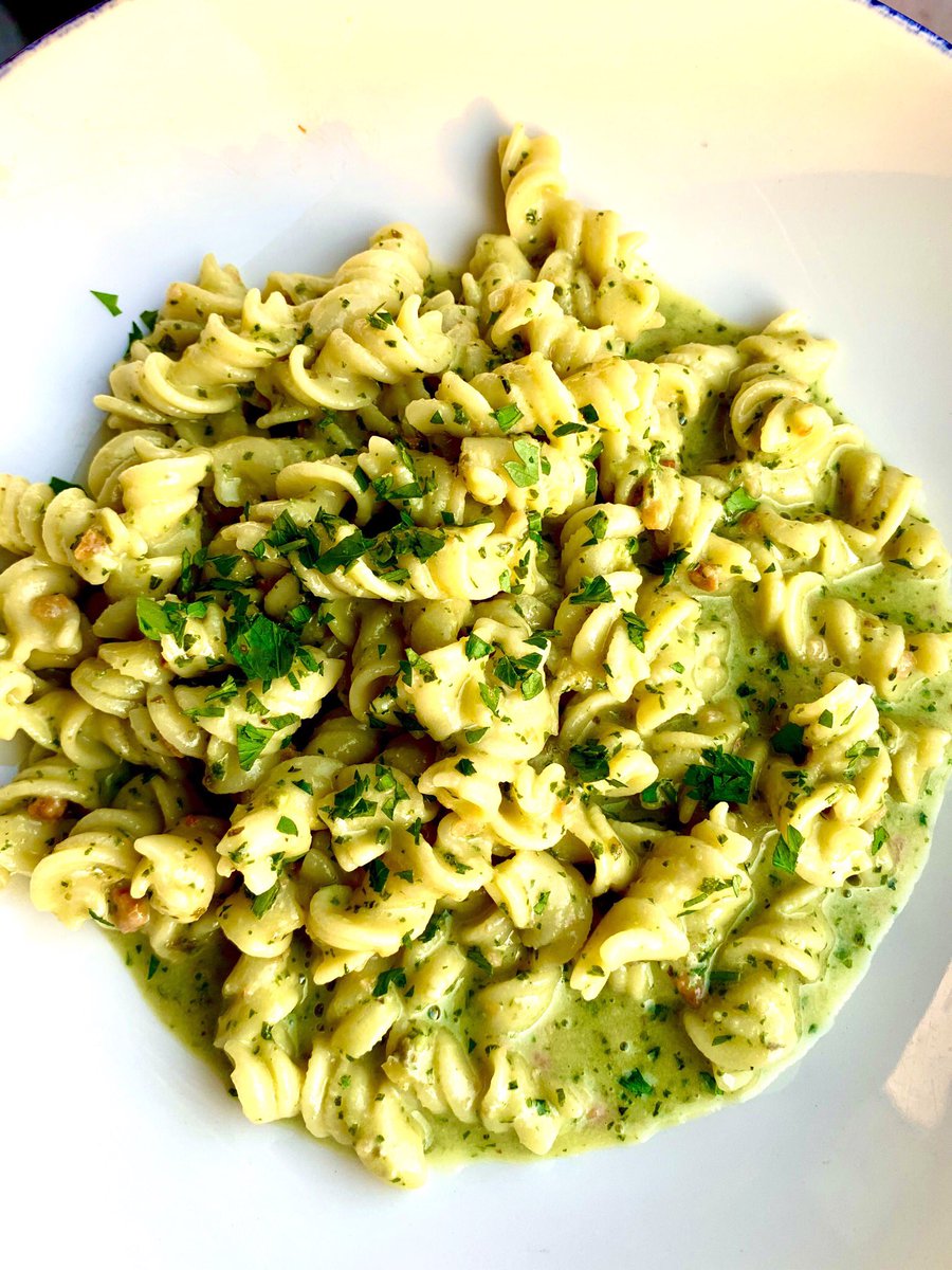 barbrix's tweet image. New on our menu: #fusillipasta with pesto 🍷🍷🍷🍽🍽🍽