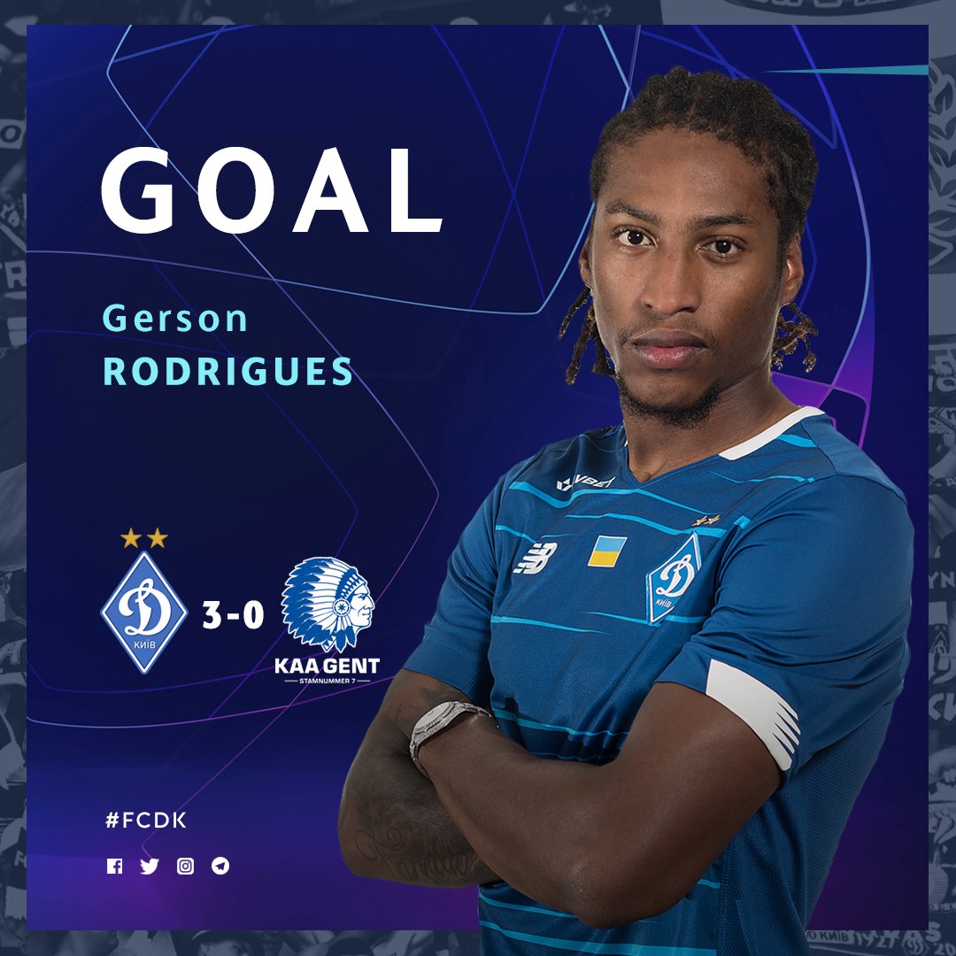 dynamokyiven's tweet photo. 49' – GOAL! Gerson RODRIGUES!
#FCDKLive #DynamoGent (3:0) https://t.co/9mSEnhZ7hz