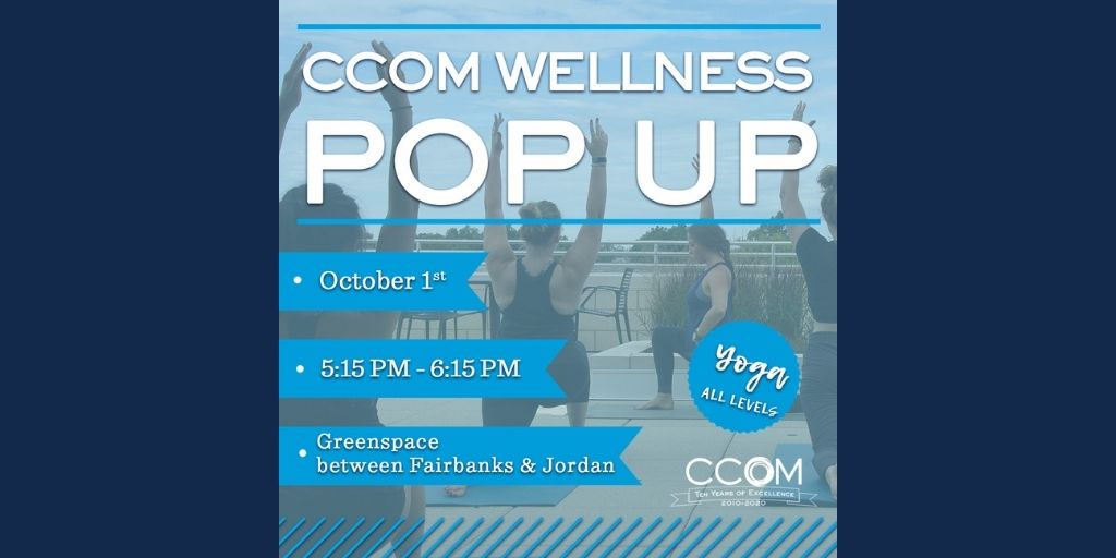 ButlerCCom's tweet photo. We hope you'll join us for a calming yoga session this Thursday, October 1st at 5:15 PM in the greenspace between Fairbanks and Jordan! No previous experience necessary! Just don't forget to bring your own yoga mat, blanket or towel. Open to all CCOM students, faculty and staff. https://t.co/YH5fzSK3yb