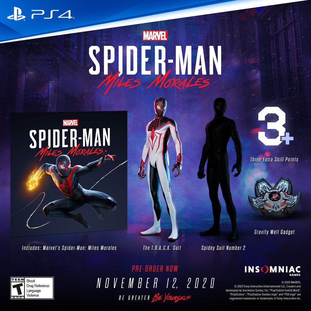 Insomniac Games On Twitter Pre Orders For Marvel S Spider Man Miles Morales Ps4 Are Live Right Now Https T Co Rwtguxsbqf