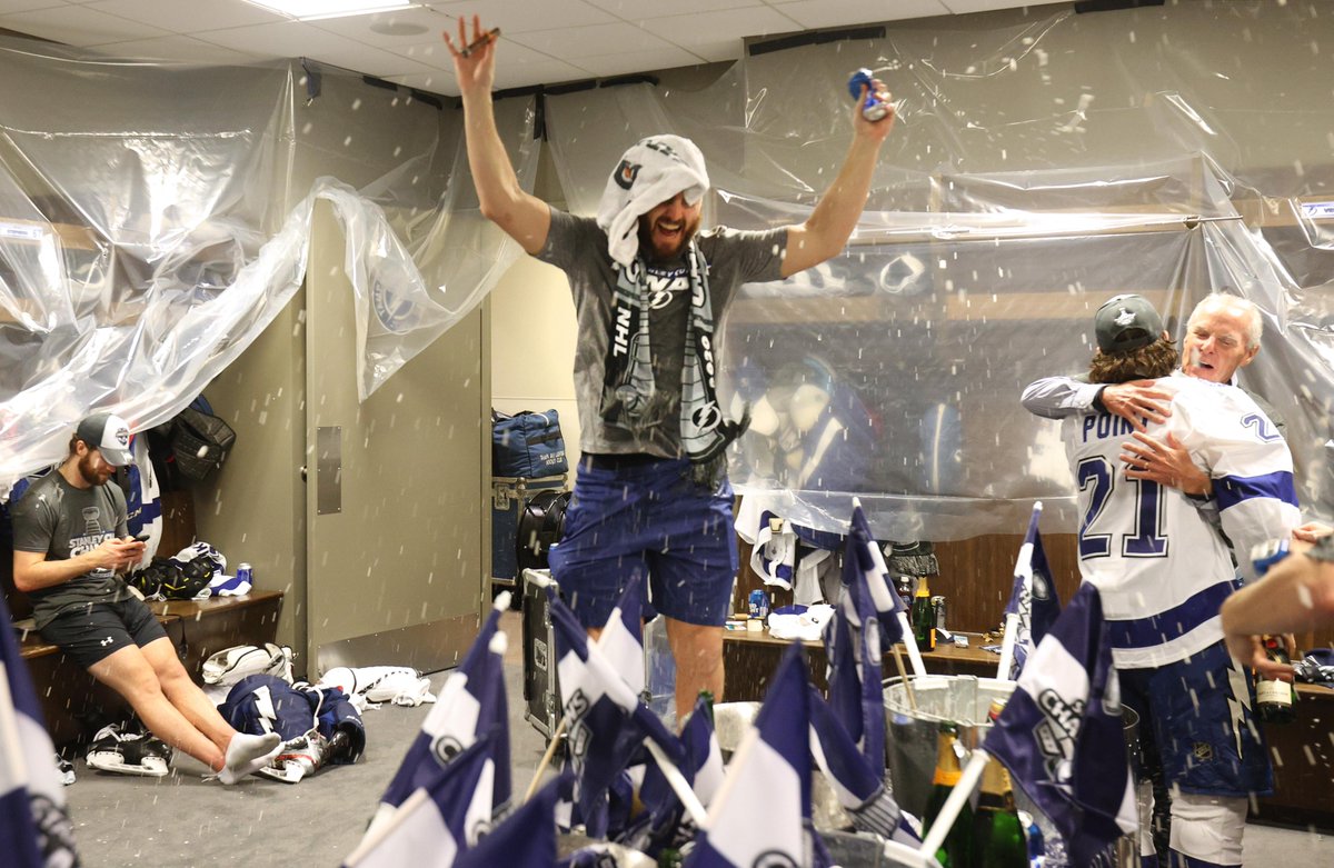 NHL's tweet photo. Absolute scenes. 🍾

@TBLightning | #StanleyCup https://t.co/9cNT4CQoF3