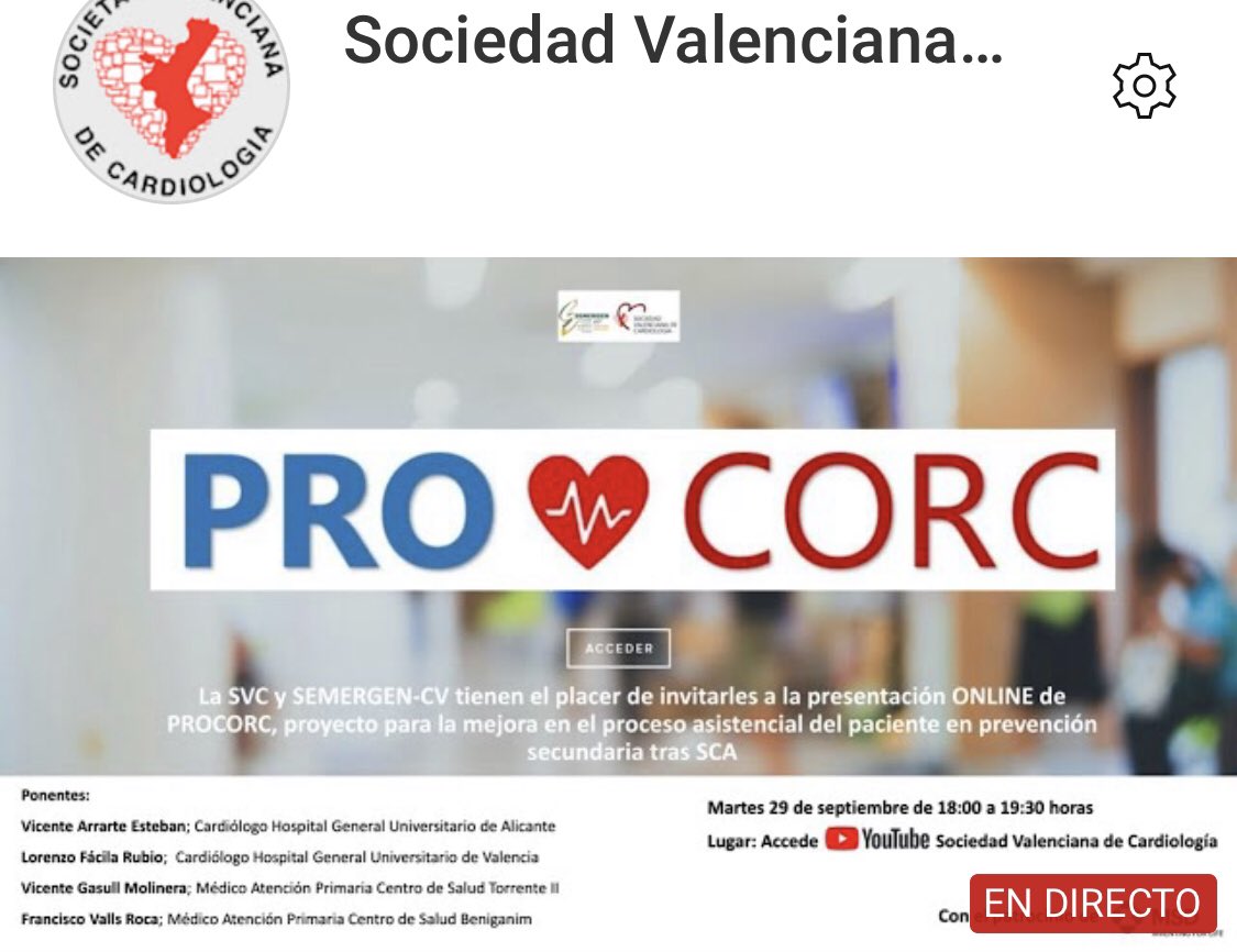 SVCardio's tweet photo. Arrancamos la presentación del programa #PROCORC. Como estandarizar el manejo clínico tras un SCA junto a @SEMERGEN_CV @msd_es
🎞https://t.co/SQVNUpaioU https://t.co/owwEIL8I8n
