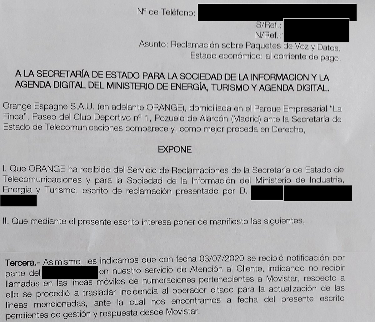 ALBERTO07228425's tweet photo. y esta la respuesta de  @Orange_es https://t.co/paeYbaB8LN