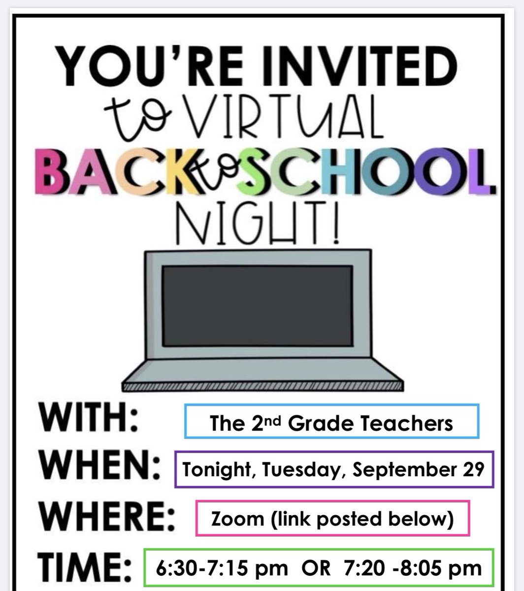 Rockledge2nd's tweet photo. Can’t wait to see all the @RKES_PWCS Second Grqde families tonight at Back to School night!  Check your emails for the Zoom link!  @PWCSNews @zoom_us #b2s #ONETEAM #distancelearning https://t.co/vNoHsn4waD