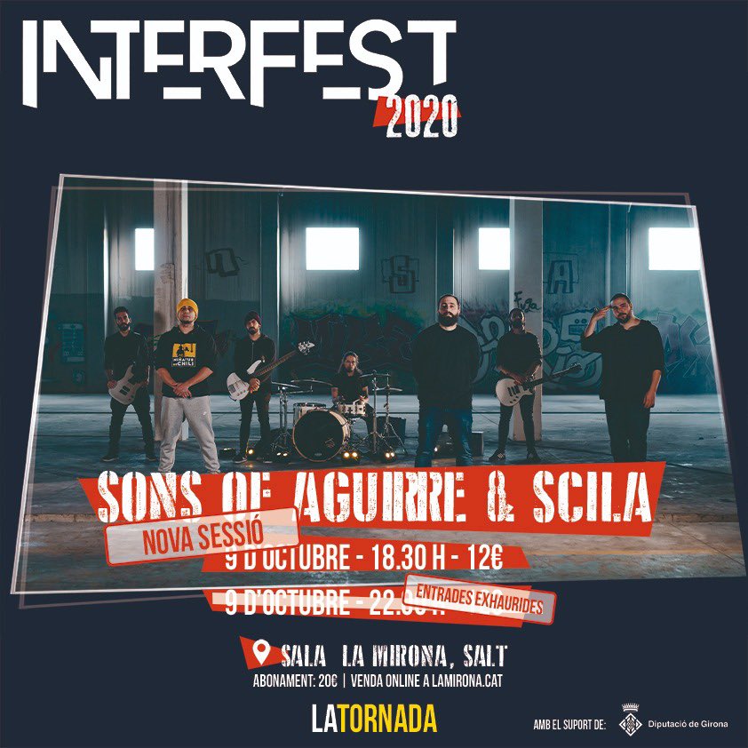 🔥 SEGONA SESSIÓ 🔥

Obrim una segona sessió per al concert de <a href="/sonsofaguirre/">Sons of Aguirre</a> &amp; <a href="/scilaband/">Scila</a> a la <a href="/salalamirona/">LA MIRONA</a>! L’aforament és reduït, així que no us adormiu a l’hora de comprar les entrades!

entradas.codetickets.com/abonos/p1/inte…
