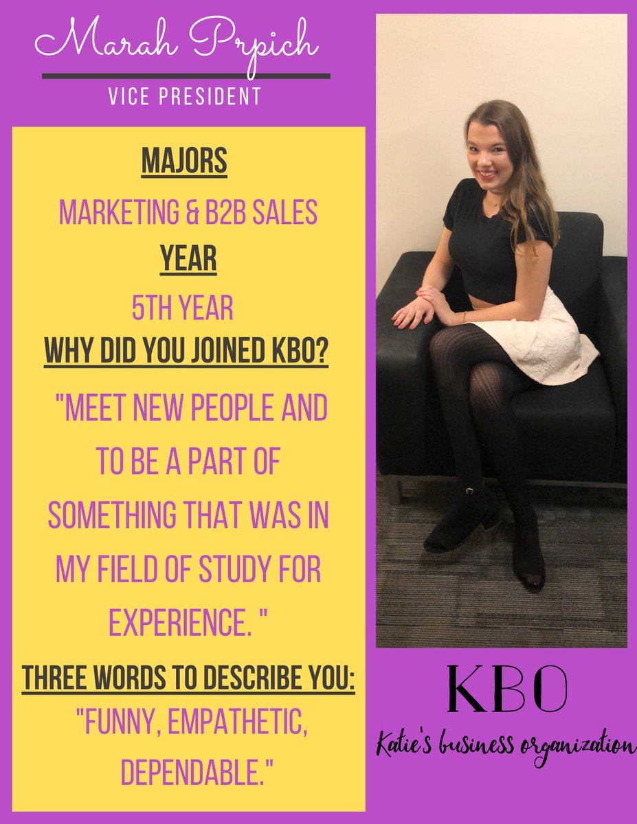 kboscu's tweet image. Time for another KBO profile! Meet Marah Prpich! This is Marah's first year with KBO. Welcome Marah!