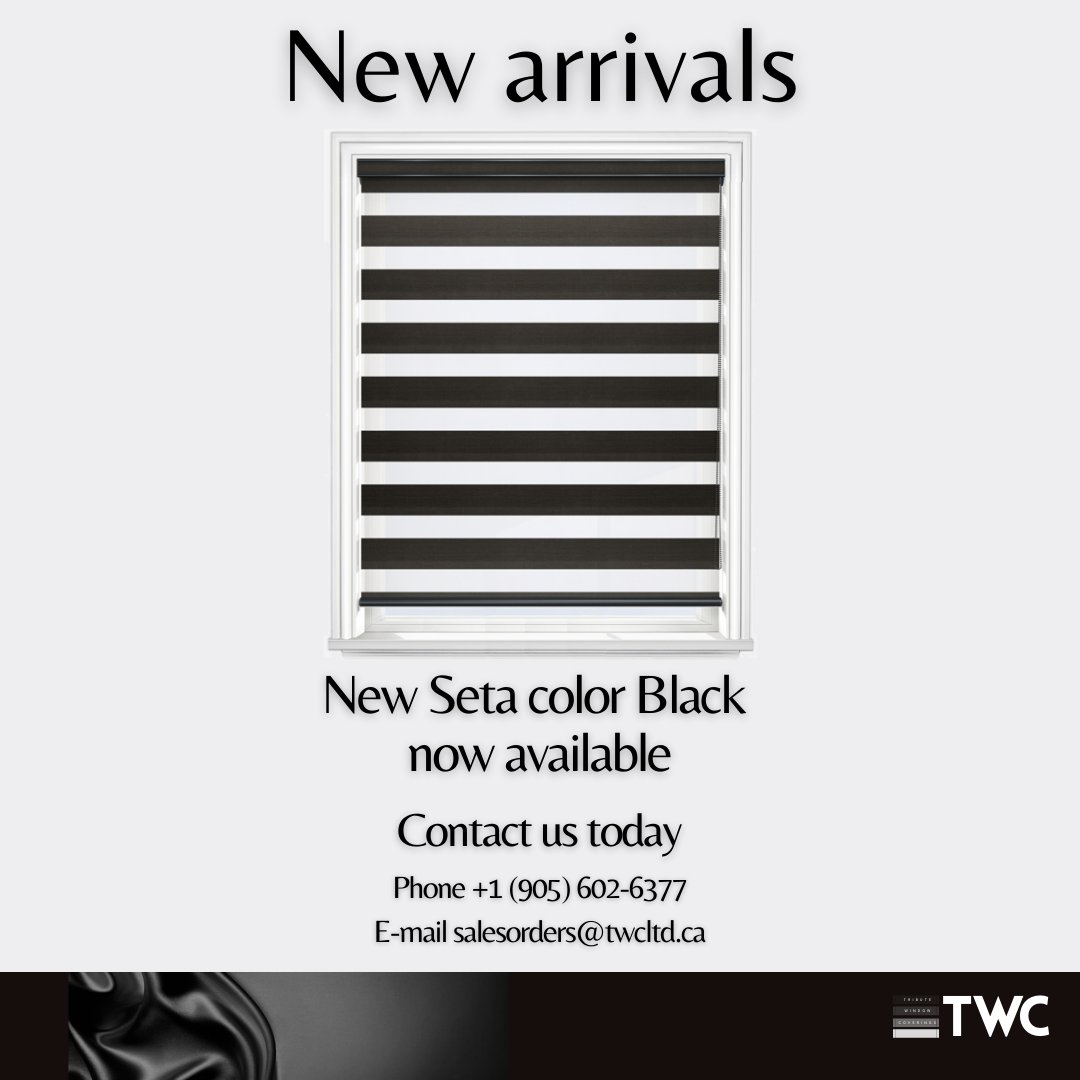 WindowTribute's tweet image. New arrivals at TWC, Seta is now available in Black.
#catalogue #fashion #design #catalog #style #highquality #materials #ideasforyourspace #windowtreatments #shades #windowcoverings #mytwc #togetherwecan #fabric #ideasforyourspace #zebrashades #eclisseshades