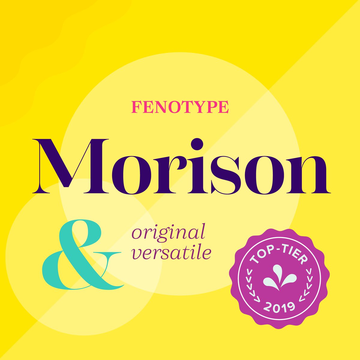 fontspring's tweet photo. Morison by fenotype was a Top-Tier selection on our #BestFonts2019 list. Visit https://t.co/XSTtcjnza5 to see what other fonts made our list. #toptiertype #bestfonts2019 https://t.co/oLhAEbHNhy