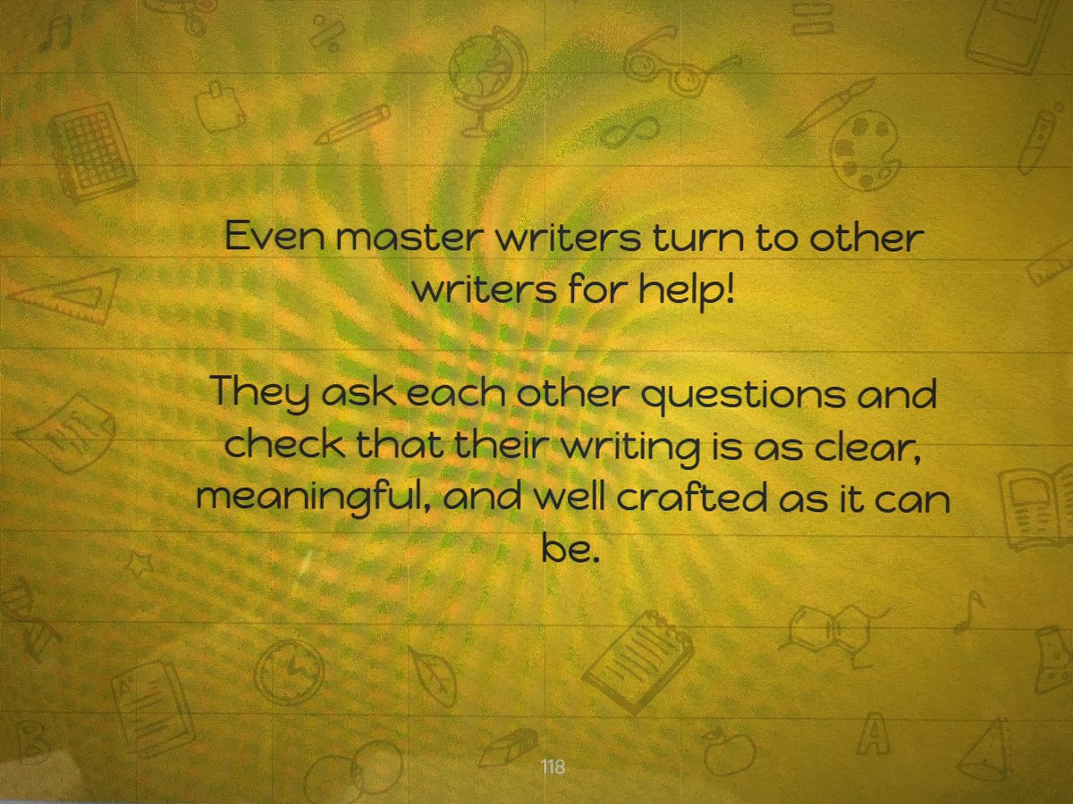 MrsJacobsonJES's tweet photo. Even the best writers ask other writers for help! Thankful for breakout rooms that make virtual writing partners possible! https://t.co/3uCxCUnXpK