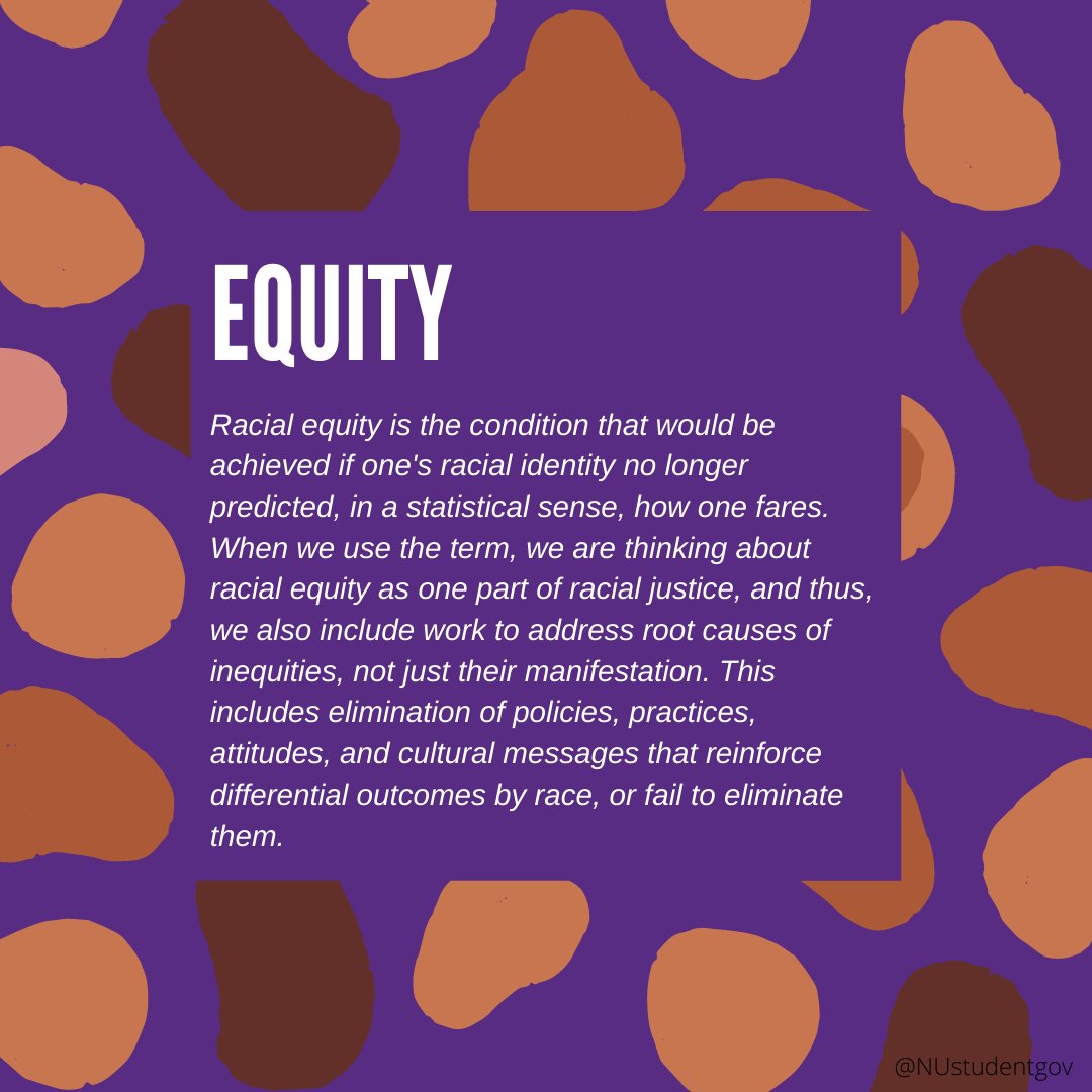 Each week, NUSGA will be sharing important terms from the "Identifying and Dismantling Racial Inequities" Task Force's July 2020 report. This is aimed to inform and educate students and faculty. Please take time to swipe through this week's terms!