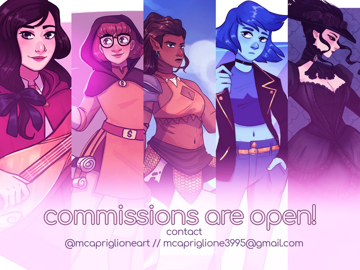 I have two commission slots open!
I'll be paying two leases for the next two months, which is a big drain on my wallet so any help is appreciated.
Feel free to DM me or email me at mcapriglione3995 (at) gmail (dot) com!