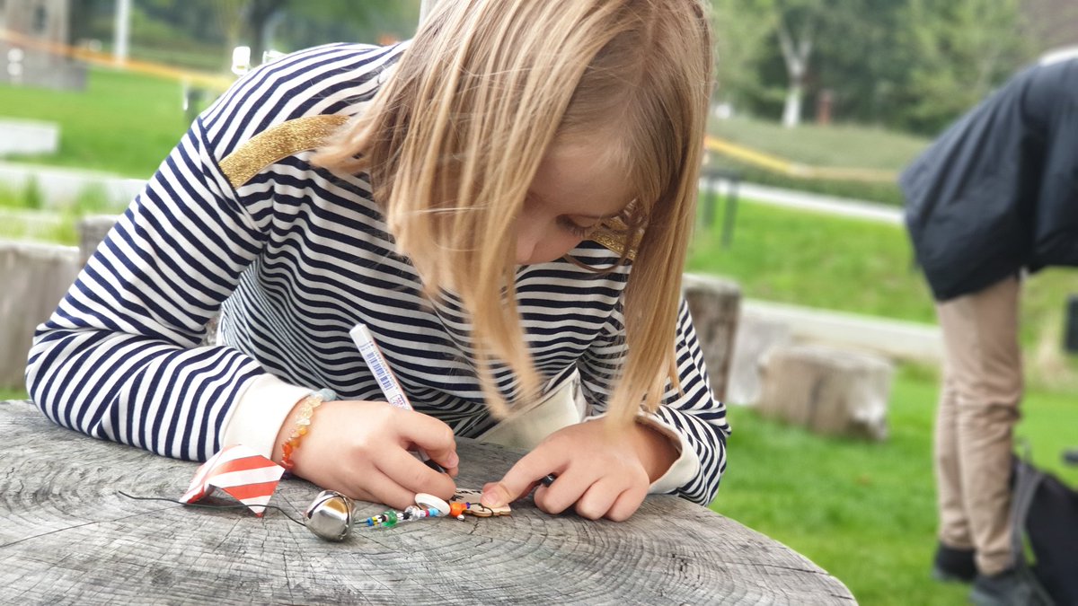 KCCSublett's tweet photo. G4 @isbillund spent part of our #passionday creating 'memory charms' for an art project on the #playline here in Billund. What/Who do you miss due to Covid restrictions? https://t.co/NQAQTkyzsQ