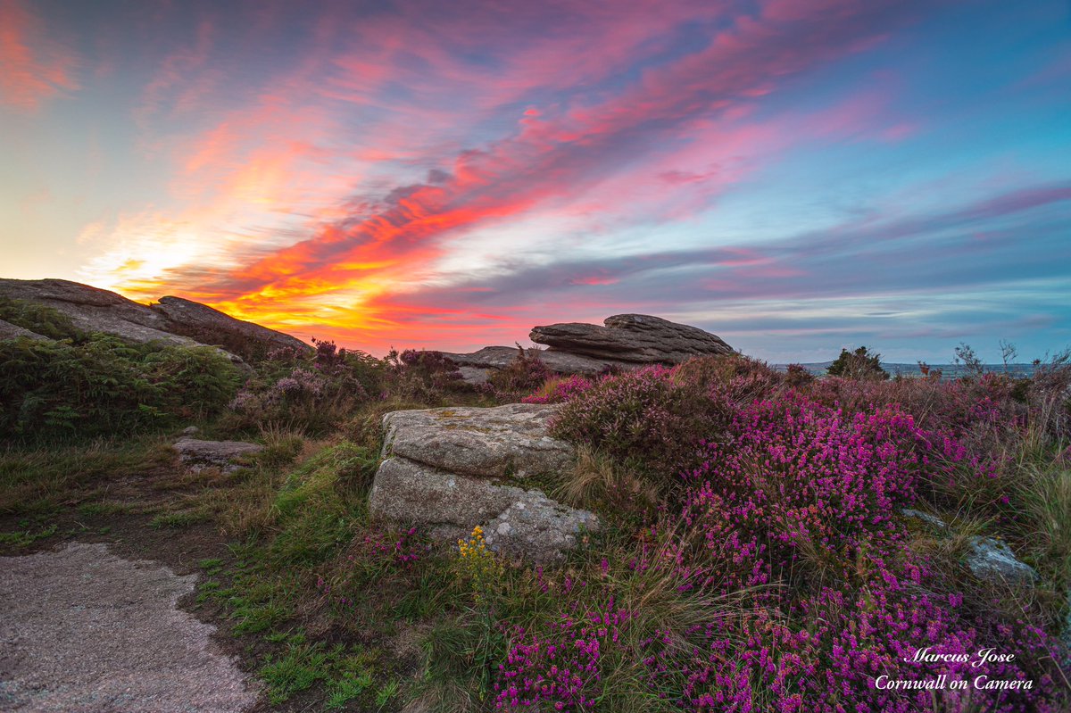 Fire in the sky over Carn Brea. 
#Cornwall #kernow #sunset #clouds #colour #mothernature #flowers #rocks #summer #sky #photography #art #landscapephotography #canonphotography #Canon #canon6dmkii #nisifilters #BeautifulCornwall #lovecornwall #fineartphotography
