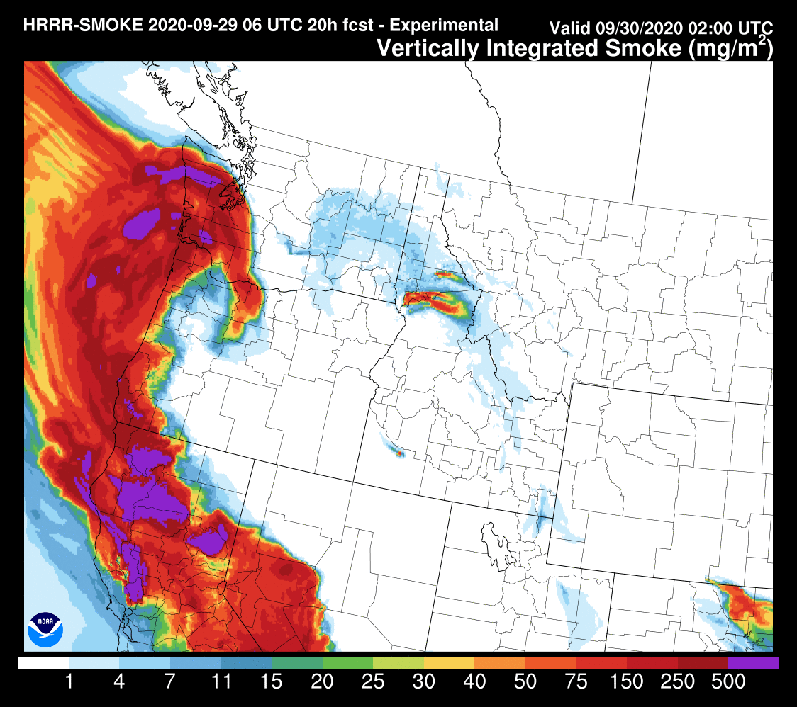ScottSeattleWx's tweet photo. Looks like smoke will arrive around 7 p.m. tonight BUT should stay aloft this time and while it'll be hazy again air quality should remain OK near the ground. Soak up blue skies though while they're here as we near 80 today. #wawx https://t.co/kNgyOMG46S