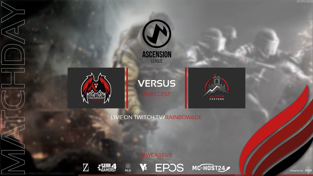 Welcome to Matchday 13 at @OPLeagueEU

Ascension League powered by <a href="/UbisoftDE/">UbisoftDE</a>
Our main team against <a href="/AlpenfestungOrg/">Alpenfestung Esports</a> 

🗓️Today 9 p.m.
💻twitch.tv/Rainbow6DE 
🎙️Caster  <a href="/Der_F0X/">Der Fox</a> &amp; @ThorsHeroR6 

GL HF everybody 
#esports #WeAREvR #RainbowSixSiege #R6AL #r6 #r6siege #ubisoft