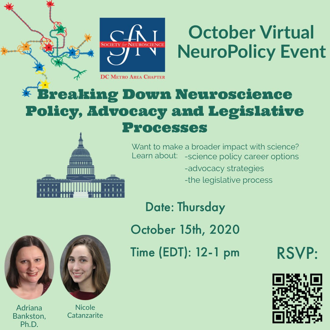 Join us to hear our speakers <a href="/AdrianaBankston/">Adriana Bankston</a> and Nicole Catanzarite discuss #sciencepolicy, #advocacy and legislative processes; RSVP at: docs.google.com/forms/d/e/1FAI…