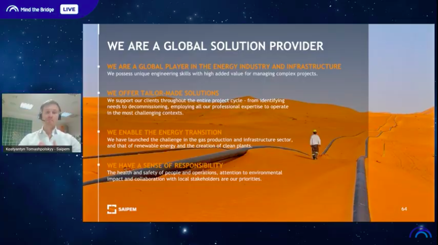 MindTheBridge's tweet photo. Corporate Partners Presentations NOW LIVE
#SSUMMIT20 #SiliconValley #Scaleup Summit
- Claudio Farina @snam
- @sergiooo_g @EnelXGlobal
- Kostyantyn Tomashpolskyy #Saipem
- Phil Scarth - @CNHIndustrial
Join us! → https://t.co/cqZ1l6Xaia
#energy #transportation #innovation https://t.co/xGIJU7XfmP