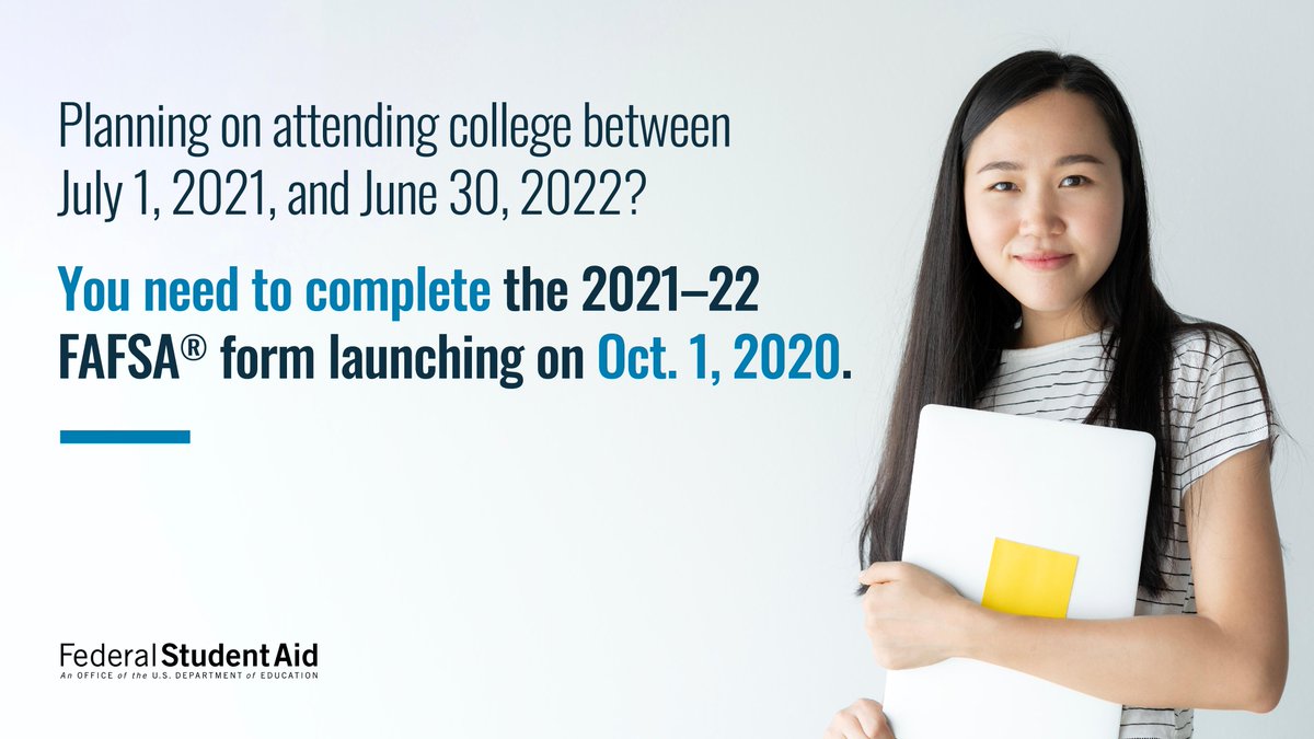 Even if you’re delaying enrollment now, filling out this year's FAFSA® form is important if you plan to return to school in 2021. fafsa.gov