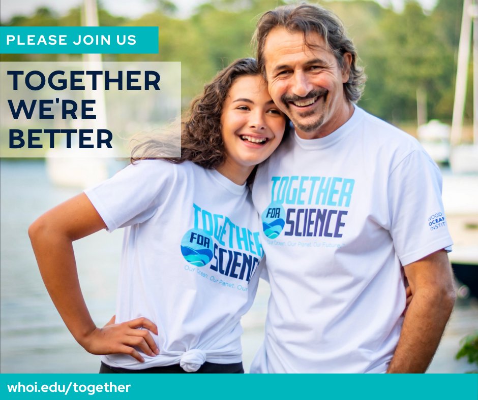 WHOI's tweet image. Because of YOU, we've raised over 33K! Without science, we won't have the discoveries we need to guide us through these uncertain times. A gift of over $55 or more will earn you a FREE #TogetherForScience t-shirt. Please join us!

 🌊 whoi.edu/together  🌊