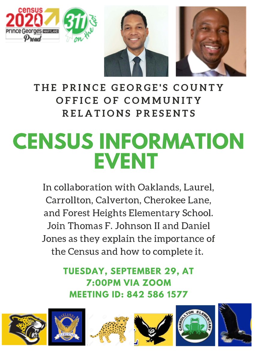 Learn more about the importance of the Census tonight at 7 p.m. on Zoom. Complete your Census by tomorrow at 2020Census.gov
