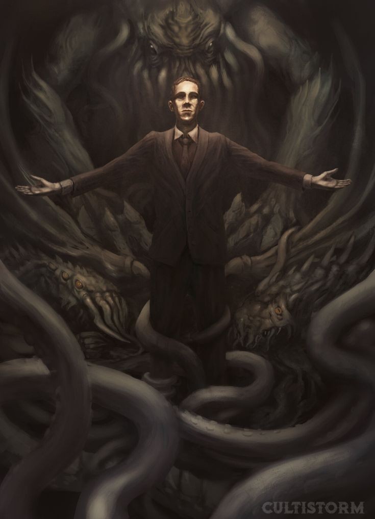 Cthulhu is the name of a fictional monster that was created by author H.P. Lovecraft. The monster ended up getting a whole mythology named after him. He was worshipped by the members of the Esoteric Order of Dragon, the primary religion of the town of Innsmouth