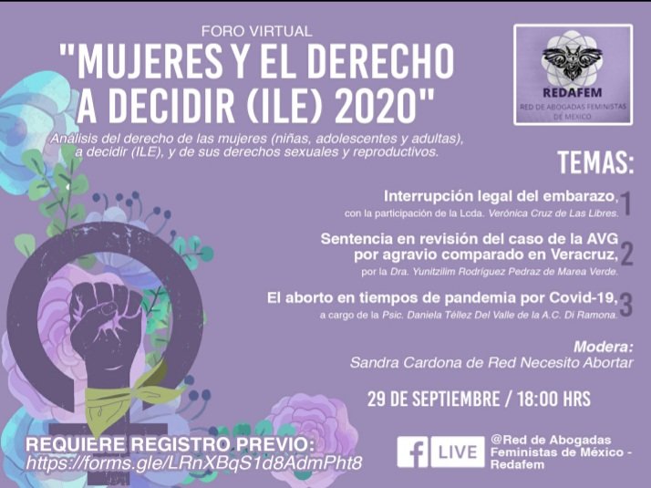 licbrendacrist1's tweet photo. 🟢🟢Es hoy!!!!! 📢📢📢 NO olviden acompañarnos en este Foro Virtual #REDAFEM @LasLibres @AbortarNecesito @MareaVerdeMex @DiRAM0NA @enmaobrador Mujeres Increibles en un Foro único!!! https://t.co/q4eiCM2MTt