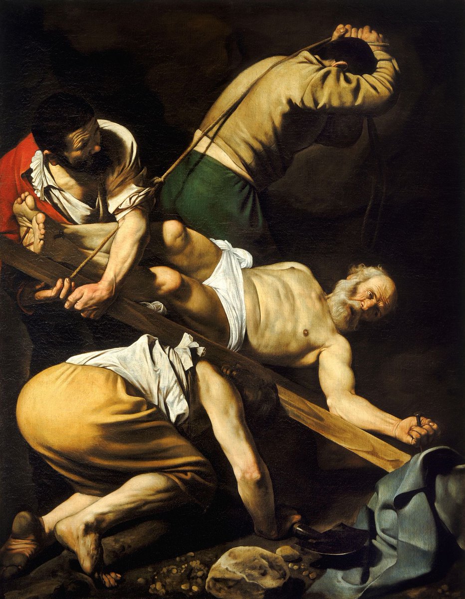 Caravaggio, The Crucifixion of Saint Peter, 1601, Cerasi Chapel, Santa Maria del Popolo, Rome