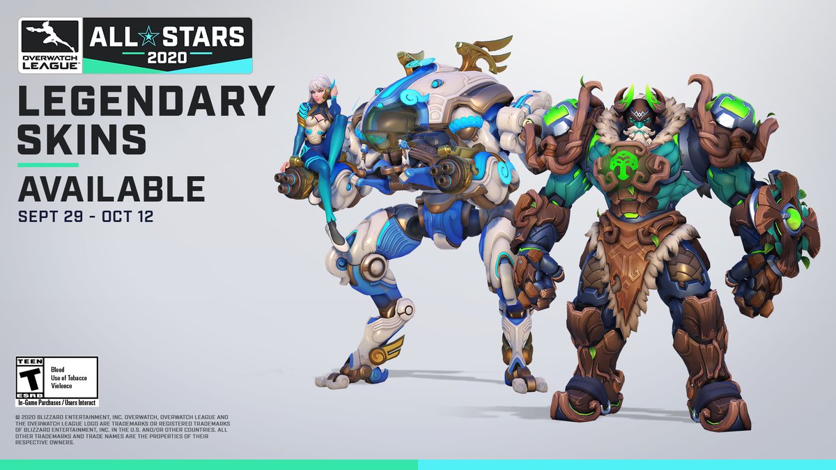 OW_Esports's tweet image. Celebrate All-Stars in style, TODAY 🤩

These Legendary D.Va &amp;amp; Reinhardt skins are available in game now!