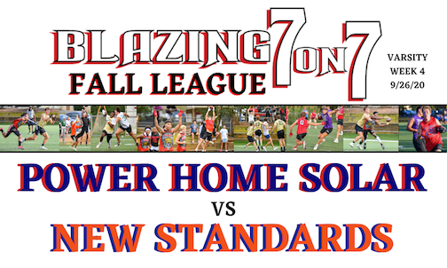 Blazing 7v7 Fall League Game Highlights: Power Home Solar vs New Standards bit.ly/B7v7PHSNS <a href="/Blazing7on7/">Blazing 7 on 7</a> <a href="/HoughFB/">Hough Football</a> @lNFootball <a href="/TheLake_FB/">Lake Norman Football</a> <a href="/NCPiedmontSport/">Don Hines</a> <a href="/MarvinRidgeFB/">Marvin Ridge Football</a> <a href="/BlackwellTanner/">Tanner Blackwell</a> <a href="/ian_hutter/">Ian Hutter</a> <a href="/HSFBamerica/">High School Football America</a> <a href="/NCGridiron/">Justin Jones</a> <a href="/SCSportsReport/">Tripp Roakes</a>